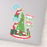Thing One Thing Two Merry Things Jolly Things Sticker
