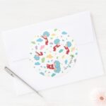 Thing One Thing Two Sweet Things Pattern Classic Round Sticker