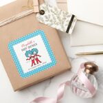 Thing One Thing Two Twins Baby Shower Square Sticker