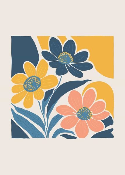 Three Floral Flowers Poster