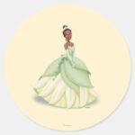 Tiana Green Dress Classic Round Sticker