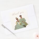 Tiana And Naveen Wedding Thank You Square Sticker