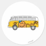 Tickle Bus Classic Round Sticker
