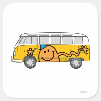 Tickle Bus Square Sticker