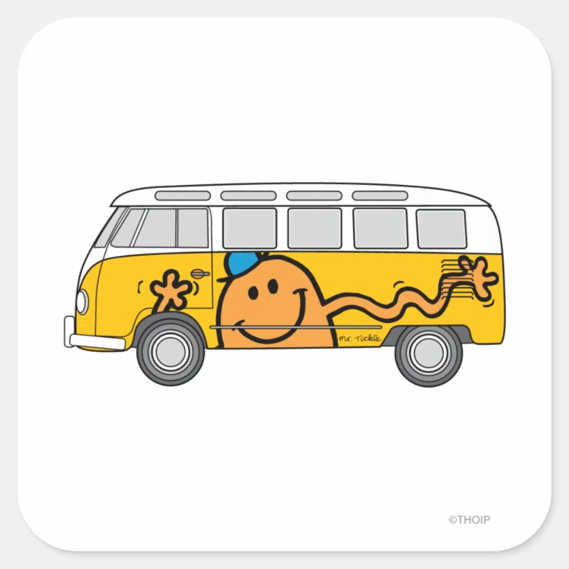 Tickle Bus Square Sticker Tickle Bus Square Sticker