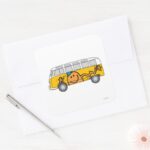 Tickle Bus Square Sticker