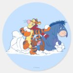 Tigger Roo And Eeyore Classic Round Sticker