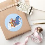 Tigger Roo And Eeyore Classic Round Sticker