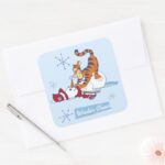 Tigger Winter Cheer Square Sticker