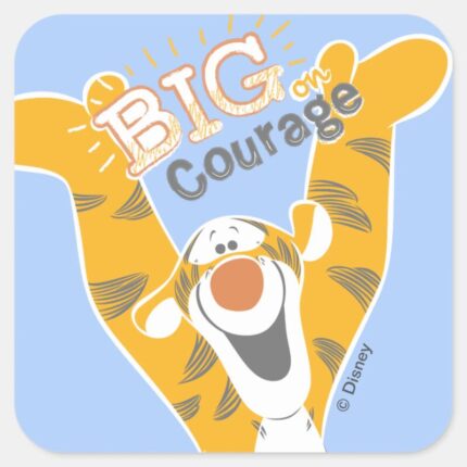 Tigger Big Courage Square Sticker