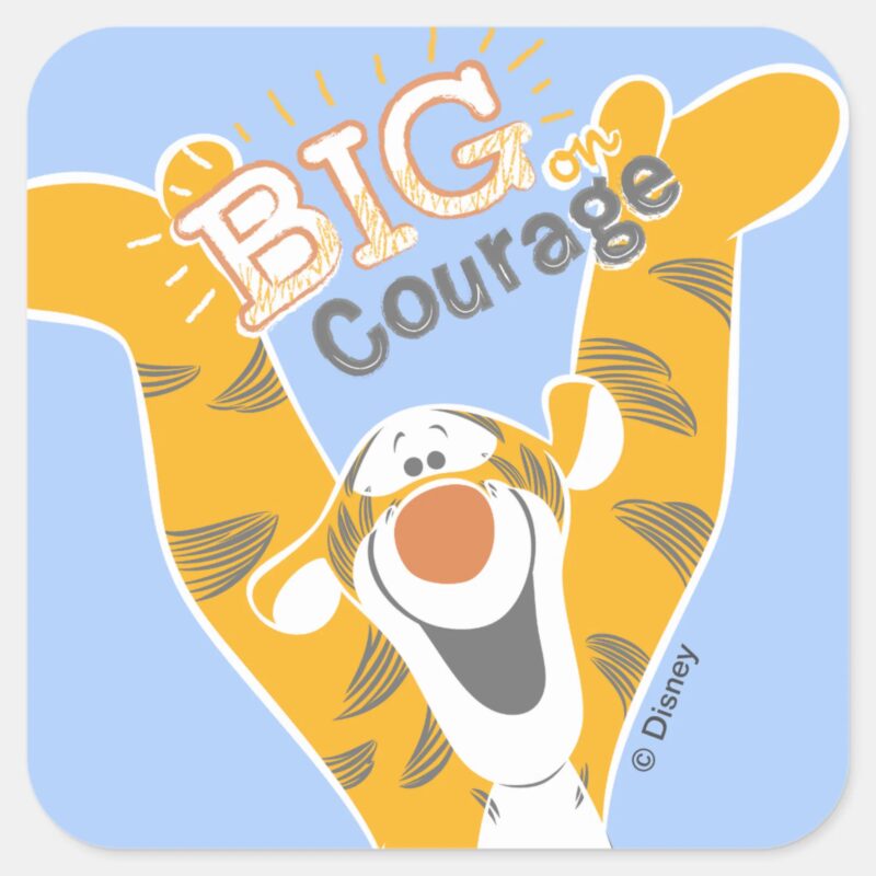 Tigger Big Courage Square Sticker