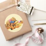 Tigger And Roo Classic Round Sticker