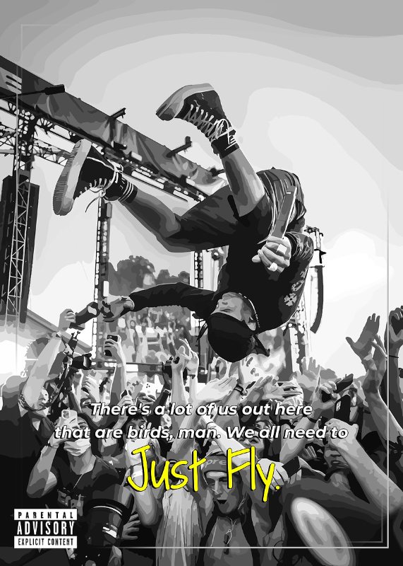 Travis Scott Just Fly Concert Music Poster