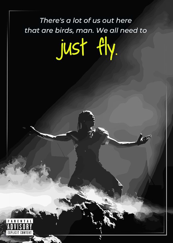 Travis Scott Just Fly Music Poster