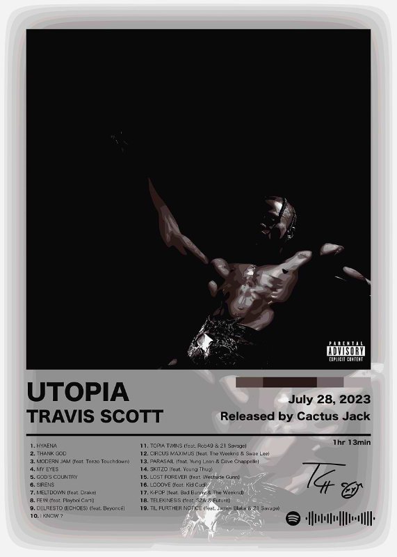 Travis Scott UTOPIA Music Poster