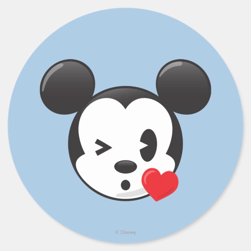 Trendy Mickey Flirty Emoji Classic Round Sticker