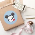 Trendy Mickey Flirty Emoji Classic Round Sticker