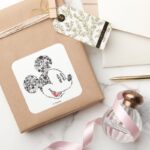 Trendy Mickey Icons Phrases Square Sticker