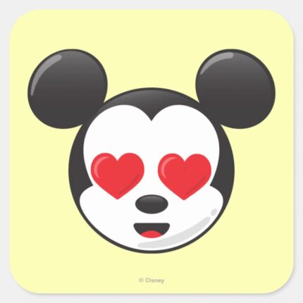 Trendy Mickey In Love Emoji Square Sticker