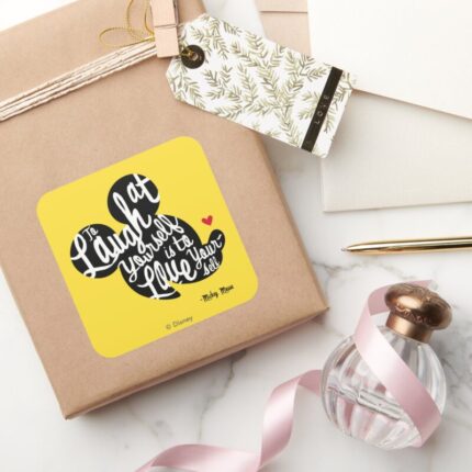 Trendy Mickey Laugh At Yourself Square Sticker