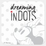 Trendy Minnie Dreaming In Dots Square Sticker