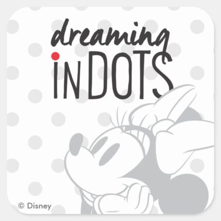Trendy Minnie Dreaming In Dots Square Sticker