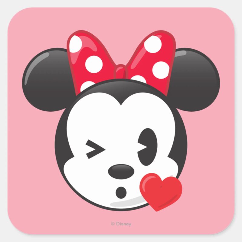 Trendy Minnie Flirty Emoji Square Sticker