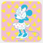 Trendy Minnie Peek A Boo Square Sticker