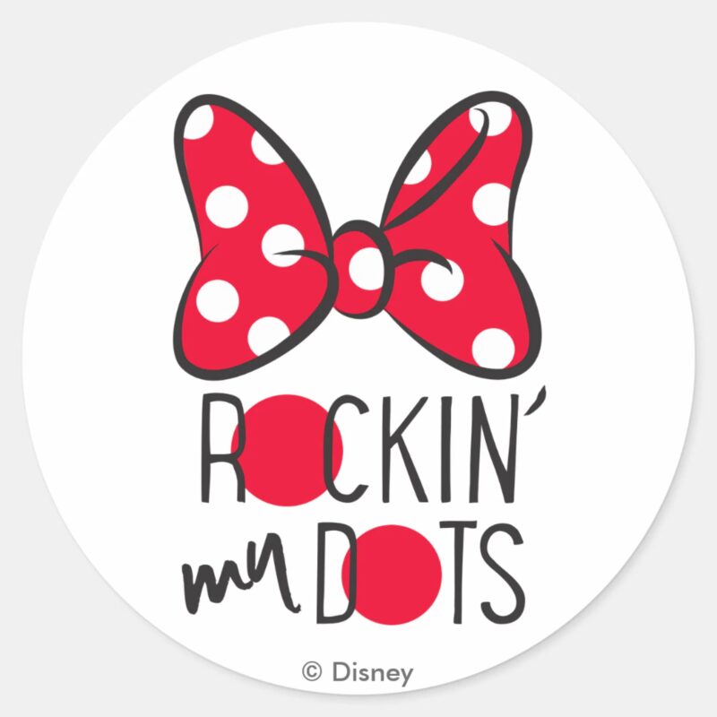 Trendy Minnie Rockin My Dots Classic Round Sticker