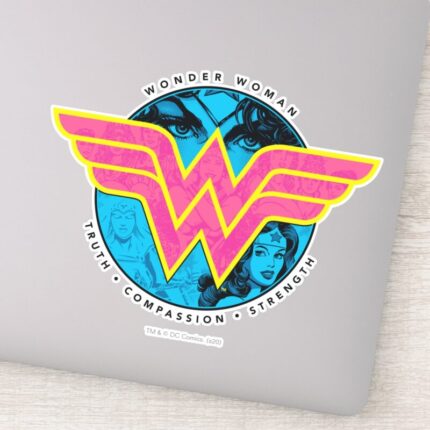 Truth Compassion Strength Comic Wonder Woman Logo Sticker