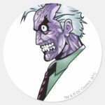 Two Face Profile Classic Round Sticker