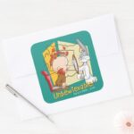 Unbewievable Barber BUGS BUNNY™ Elmer Fudd Square Sticker