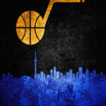 Utah Jazz City Skyline Poster