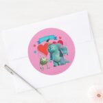 Valentines Day Monsters Inc. Classic Round Sticker