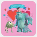 Valentines Day Monsters Inc. Square Sticker