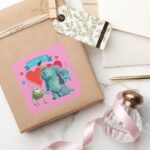 Valentines Day Monsters Inc. Square Sticker