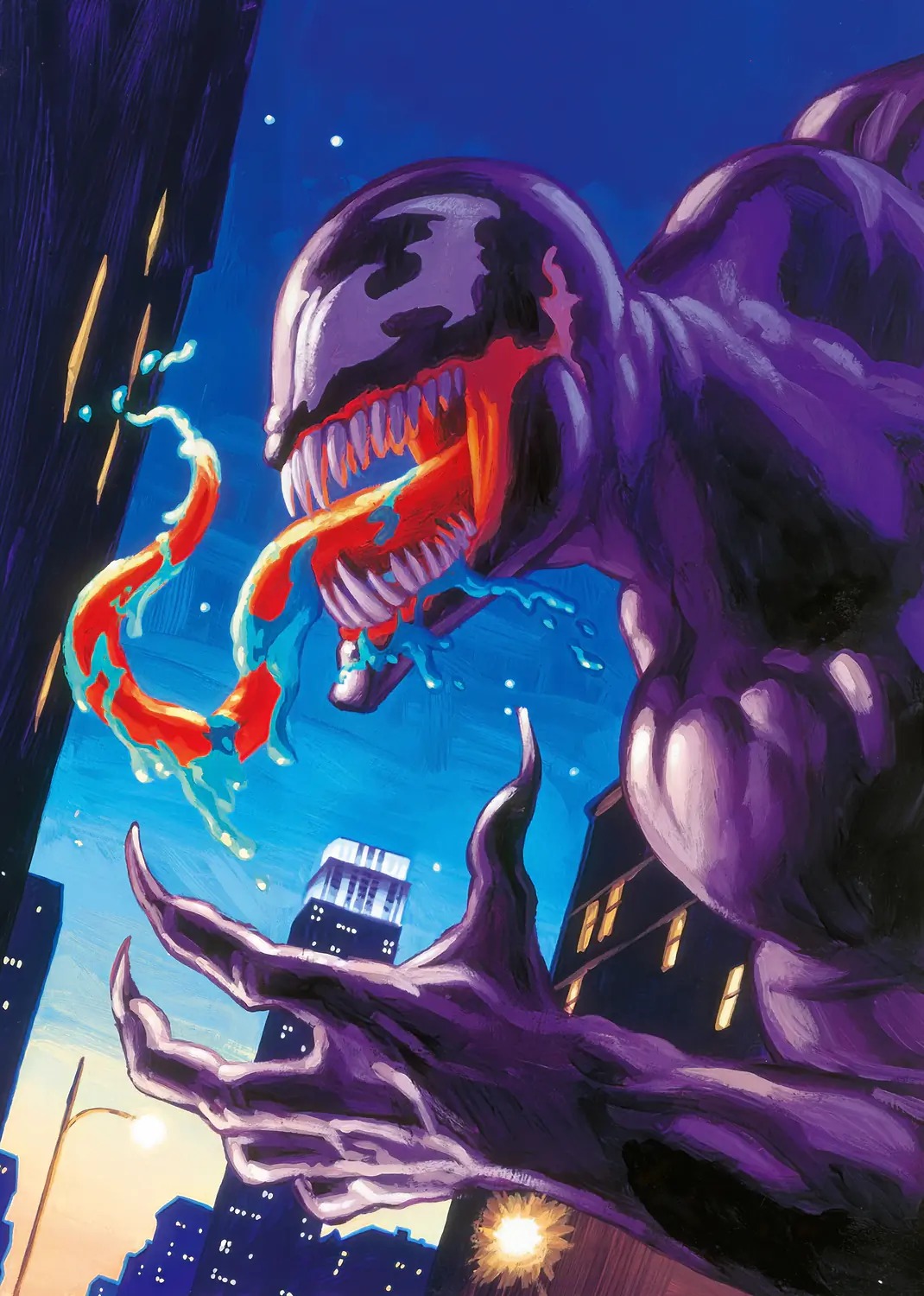 Venom Looming Over Cityscape