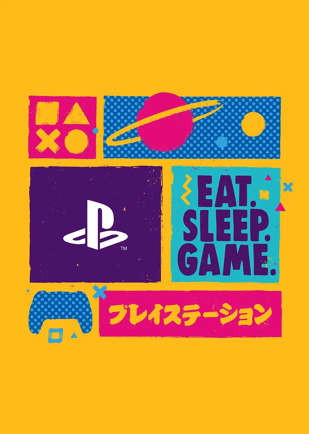 Vibrant PlayStation Gaming Pop Art