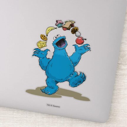 Vintage Cookie Monster Juggling Sticker