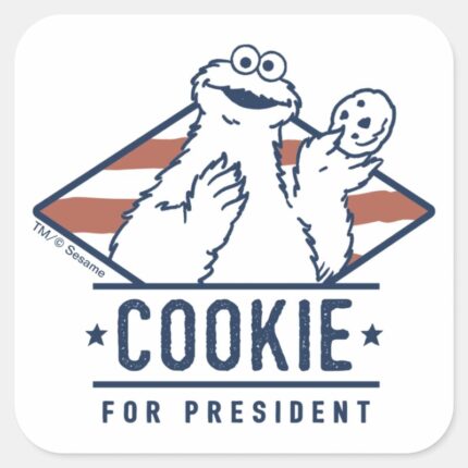 Vintage Cookie Monster For President Square Sticker