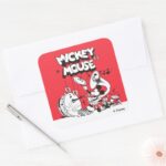 Vintage Mickey Silly Insturments Square Sticker