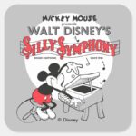 Vintage Mickey Silly Symphony Square Sticker