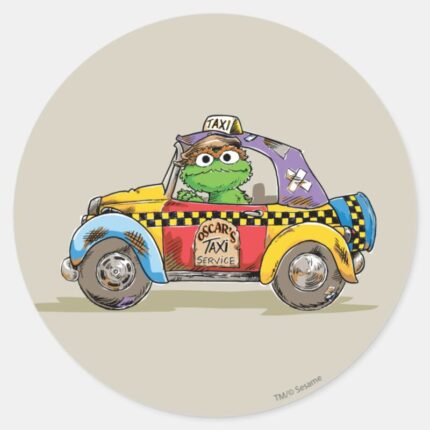Vintage Oscars Taxi Service Classic Round Sticker