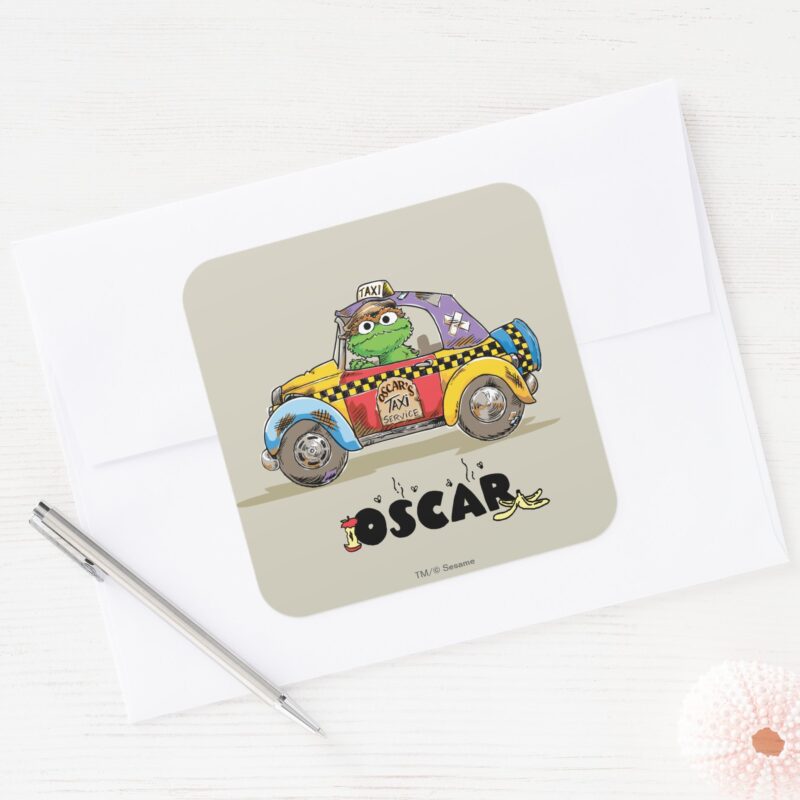Vintage Oscars Taxi Service Square Sticker