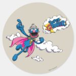 Vintage Super Grover Classic Round Sticker