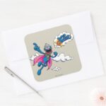 Vintage Super Grover Square Sticker