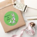WHATS UP DOC ™ BUGS BUNNY™ Rabbit Hole Classic Round Sticker