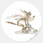 WILE E. COYOTE™ Cycle Racer Classic Round Sticker
