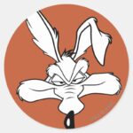 WILE E. COYOTE™ Happy Head Shot Classic Round Sticker