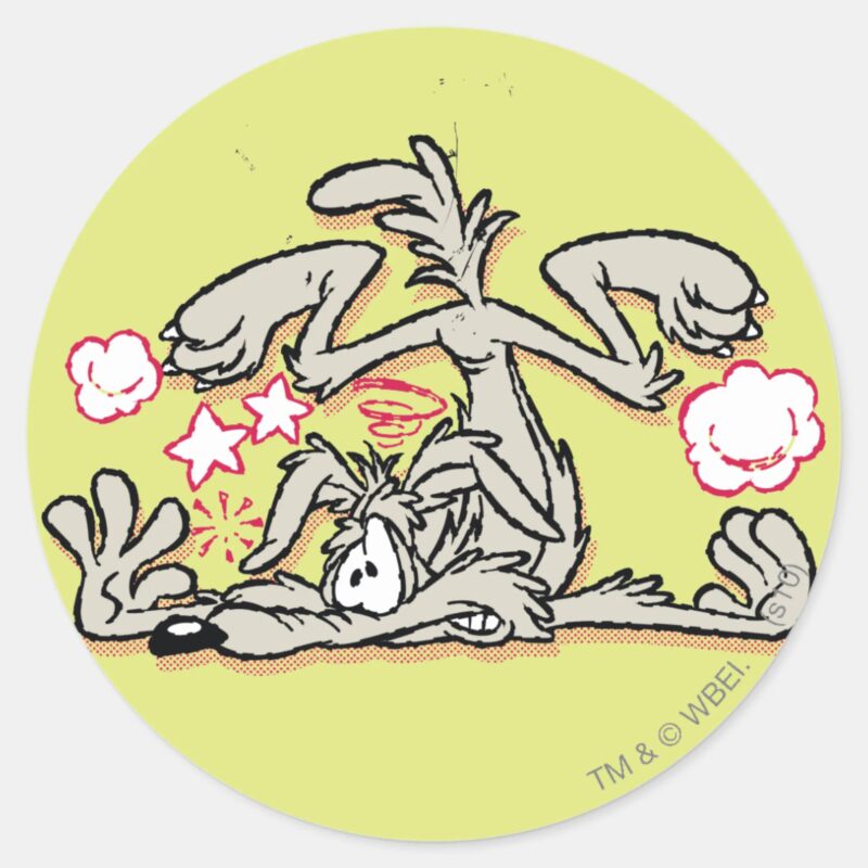 WILE E. COYOTE™ Hard Landing Classic Round Sticker WILE E. COYOTE™ Hard Landing Classic Round Sticker